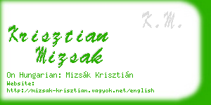 krisztian mizsak business card